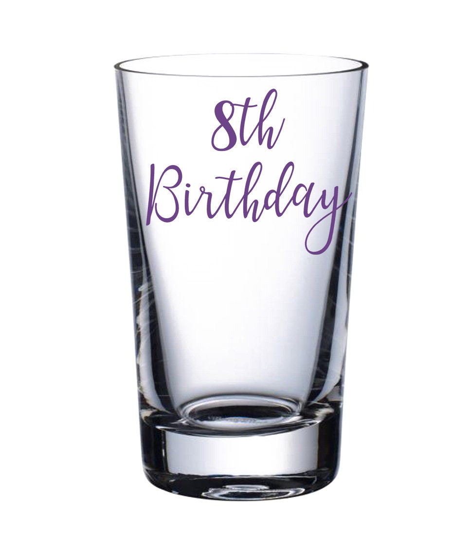 I am 8! Celebrate Party. Birthday Gift Mugs Vinyl Sticker Decal Labels for Glasses