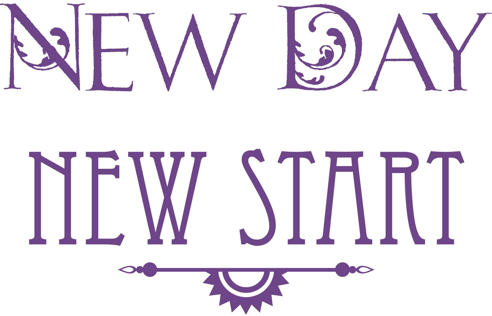 New Day New Start Quote Vinyl Wall Art Sticker Decal Mural Etsy