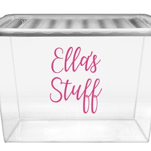 Personalised Name Stuff Vinyl Sticker Decal Transfer Label for Storage Box, Container, Tin, Jar. Home, Kitchen Organisation