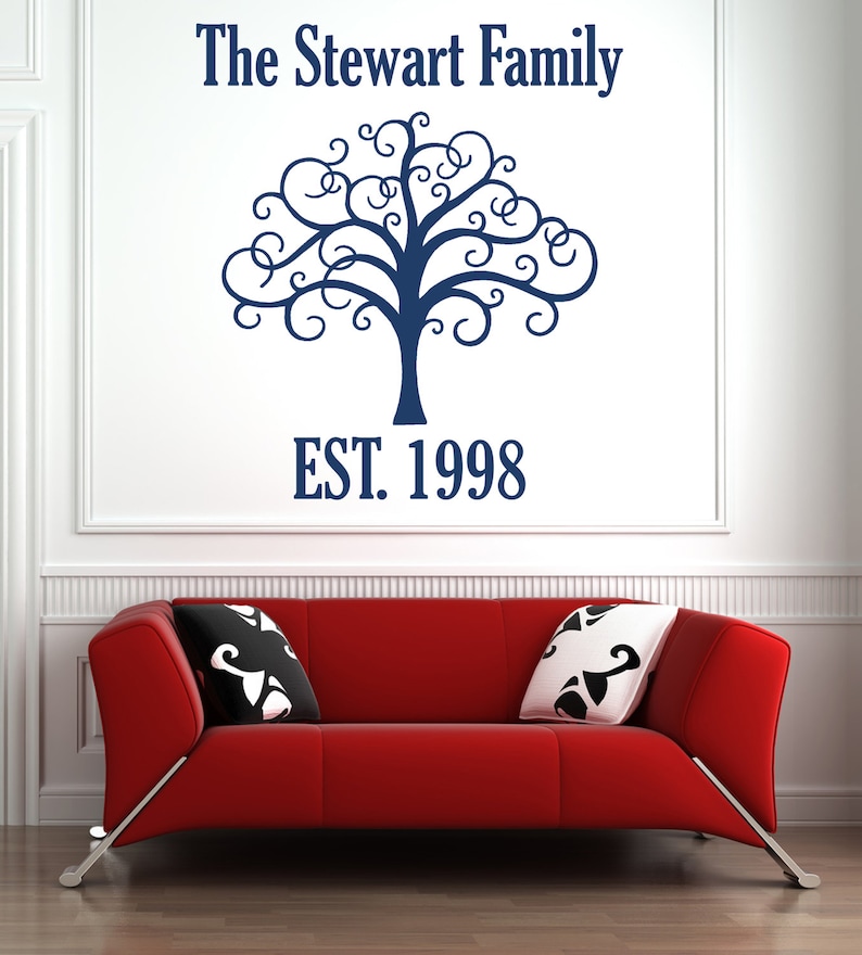 Personalised Family Tree Vinyl Wall Art Sticker Decal Mural. Etsy