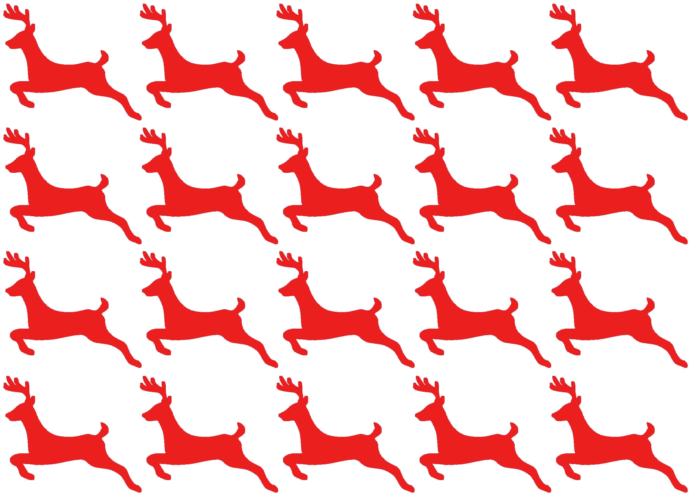 Reineer R Sticker 20 X Vinyl Reindeer Stickers, Decal Mural. Cardmaking, Scrapbooking ...