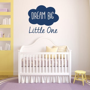 Dream Big Little One Zitat, Vinyl Wandkunst Aufkleber Wandtattoo Wandbild. Home, Wand Dekor. Kinderzimmer, Spielzimmer, Kinderzimmer. Fenster, Spiegel