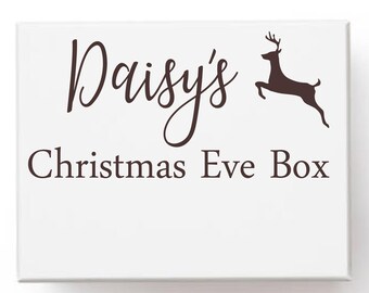 Personalised Vinyl Sticker Decal Transfer Label for Christmas Eve Box. ANY name personalised, Fantastic Gift Idea