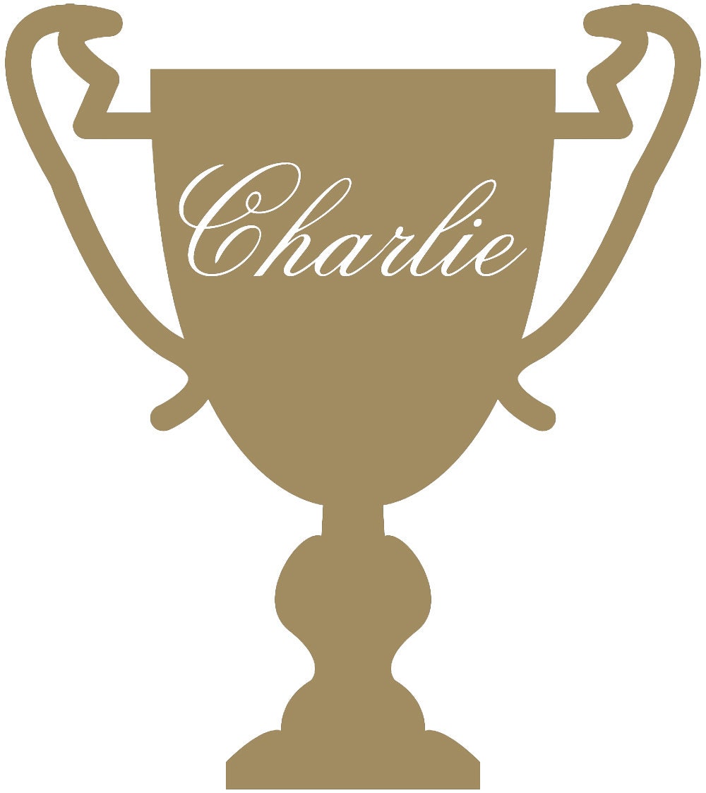 Personalised Name Trophy Vinyl Wall Art Sticker Decal. Etsy Canada