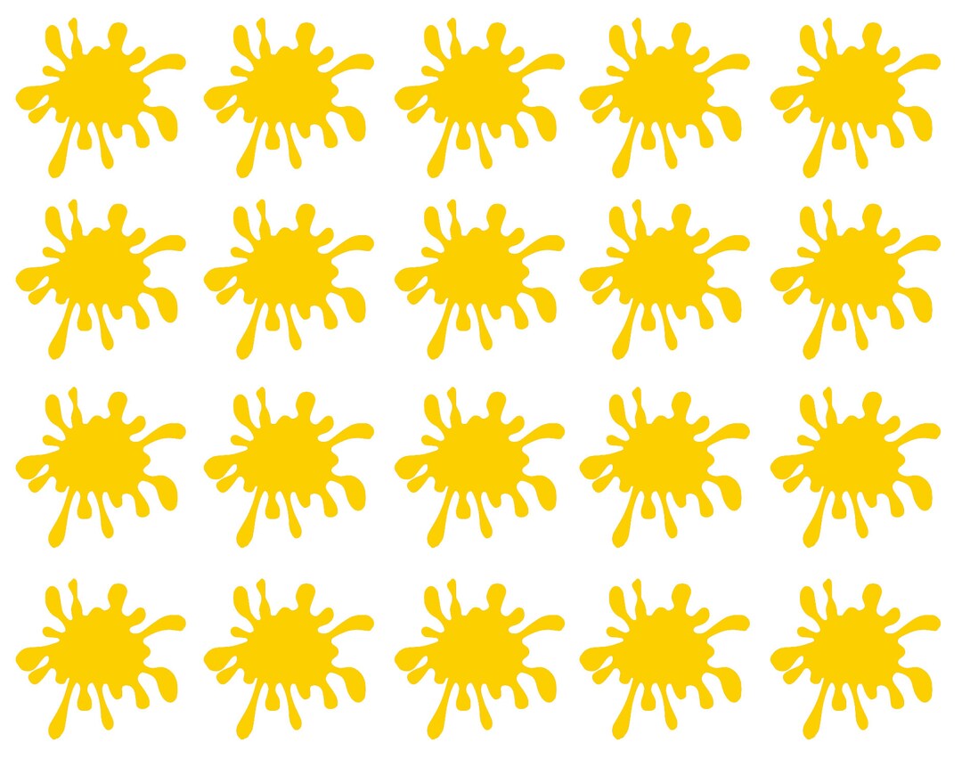 20 X Vinyl Paint Splat Stickers, Decal, Mural. Cardmaking, Scrapbooking ...