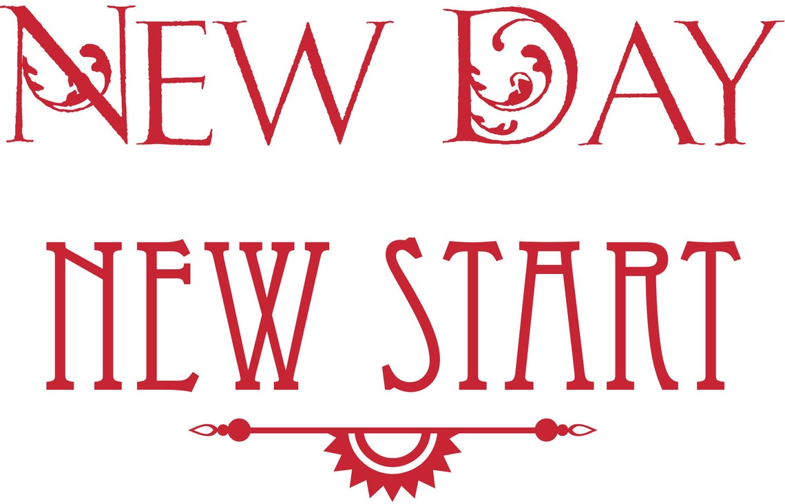 New Day New Start Quote Vinyl Wall Art Sticker Decal Mural. | Etsy