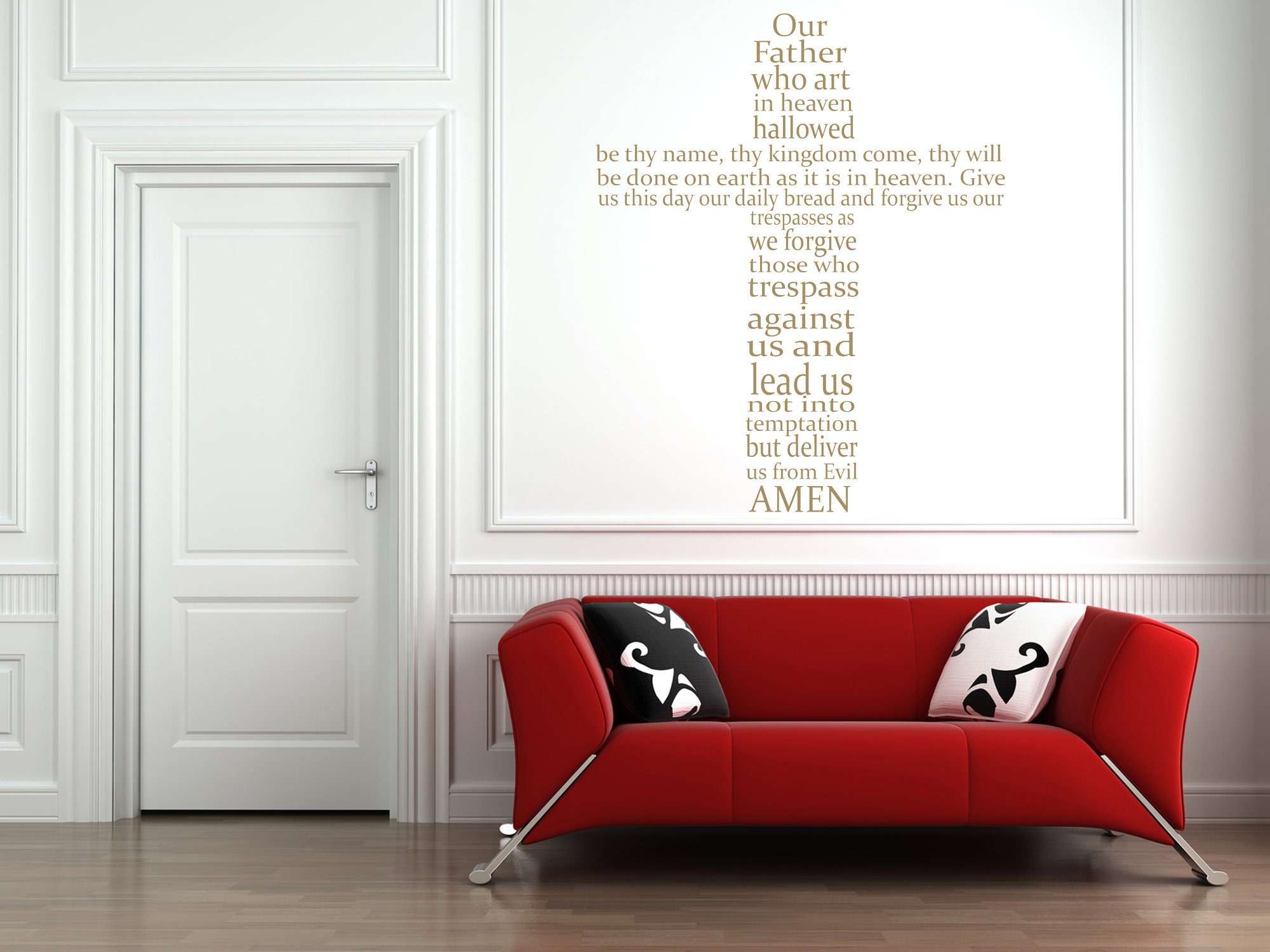 The Lord's Prayer Bible Wall Decal Our Father Vinyl Wall Art Scripture  Quote Faith Home Christian Decor Stickers