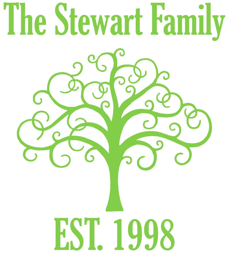 Personalised Family Tree Vinyl Wall Art Sticker Decal Mural Living Room Established Wall Decor Hallway Home