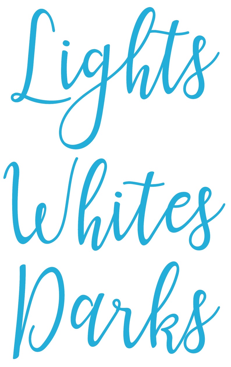 Lights Whites & Darks Vinyl Sticker Decal Labels for Laundry Etsy New
