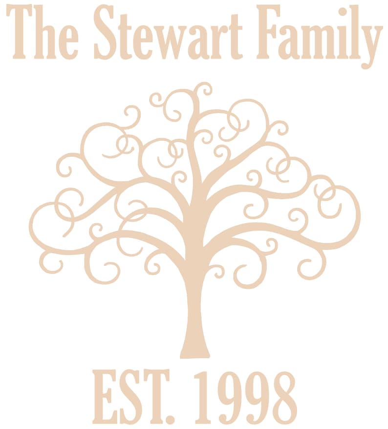 Personalised Family Tree Vinyl Wall Art Sticker Decal Mural Living Room Established Wall Decor Hallway Home