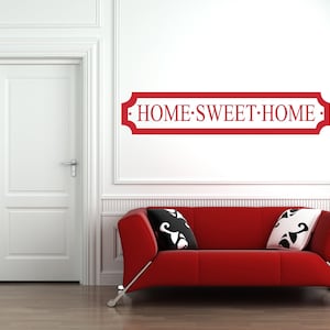 Home Sweet Home Matte Vinyl Wall Art Sticker Decal Mural. Home, Wall, Door Decor. Mirror, Kitchen, Dining Room, Hallway