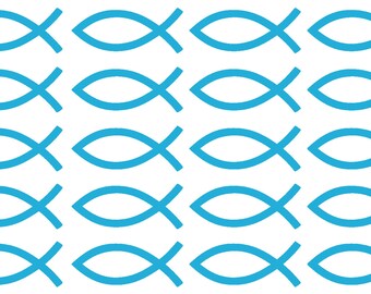 Ichthys Jesus Fisch Bunt Aufkleber - Christliche Erkennung