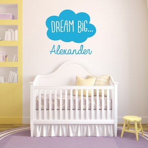 Personalised Dream Big Quote, Vinyl Wall Art Sticker Decal Mural. Home, Wall Decor. Children&#39;s bedroom, Playroom, Nursery. Window, Mirror