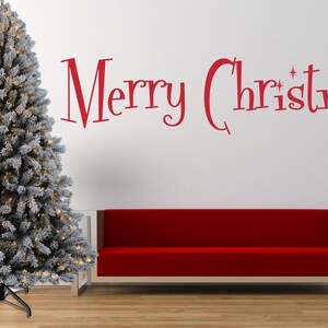 Merry Christmas Quote Vinyl Wall Art Sticker Decal Mural. | Etsy