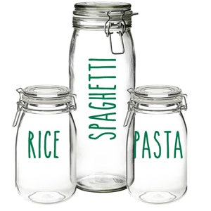 Pasta, ris, spaghetti - vinylklistermärken, överföringsetiketter för burkar, behållare, köksorganisation, skafferi, förvaring