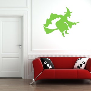 Große Hexe Dekorative Vinyl Wand Kunst Aufkleber Wandbild. Haus, Wand-Dekor. Halloween, Fenster, Spiegel.