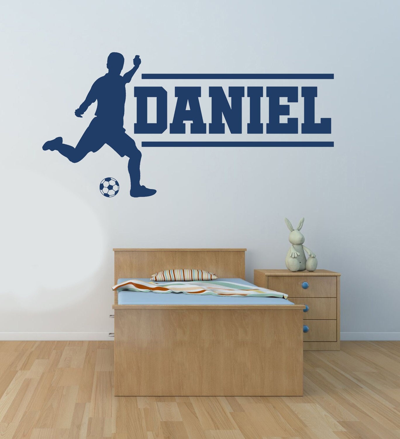 Personalised Name, Footballer, Vinyl Wall Art Sticker, Decal. Home, Wall Decor. Children, Kids, Bedroom, Nursery, Playroom. Sports, Soccer
