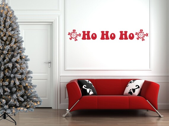 Vinilo decorativo para pared, diseño de Papá Noel con cita de Navidad,  decoración de pared, color negro