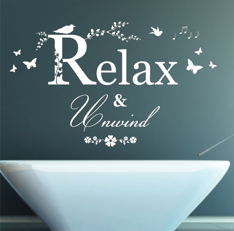 Relax and Unwind Quote Matt Vinyl Wall Art Sticker Decal Etsy