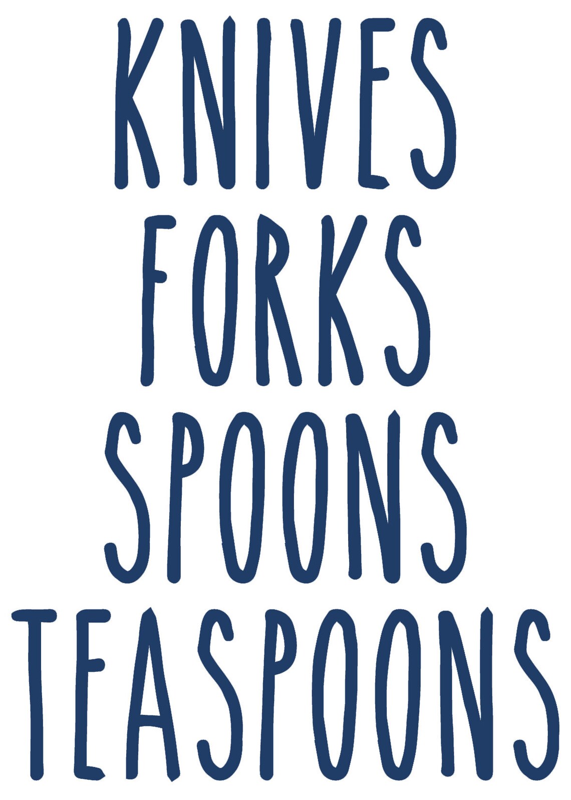 Knives Forks Spoons Teaspoons Vinyl Sticker Decal Labels Etsy