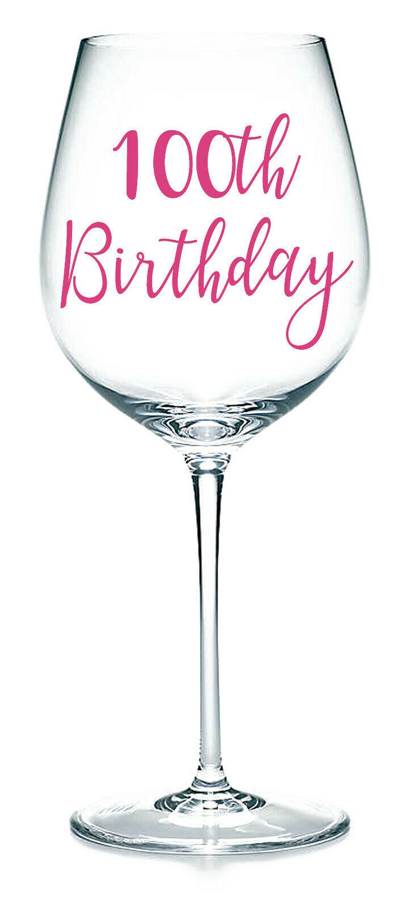 100th Birthday - Vinyl Sticker Decal Transfer Label for Glasses, Mugs, Gift Bags. Happy Birthday, Celebrate, Party
