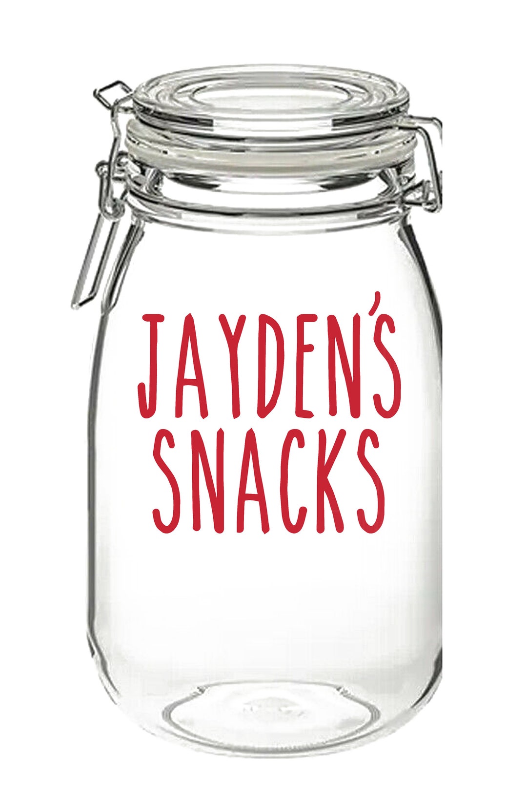 Personalised Snacks Vinyl Sticker Decal Transfer Label for Storage Jar ...