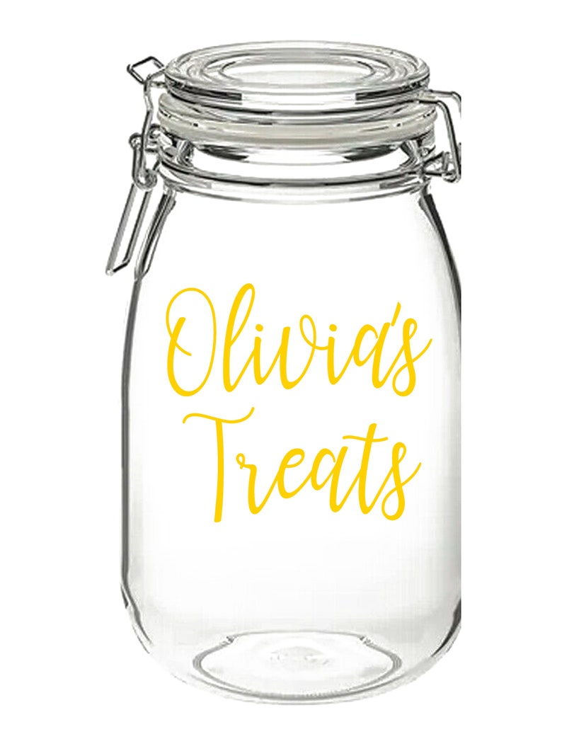Container Jars With Script Personalised Treats Vinyl Sticker Decal Transfer Label for Storage Jar ...