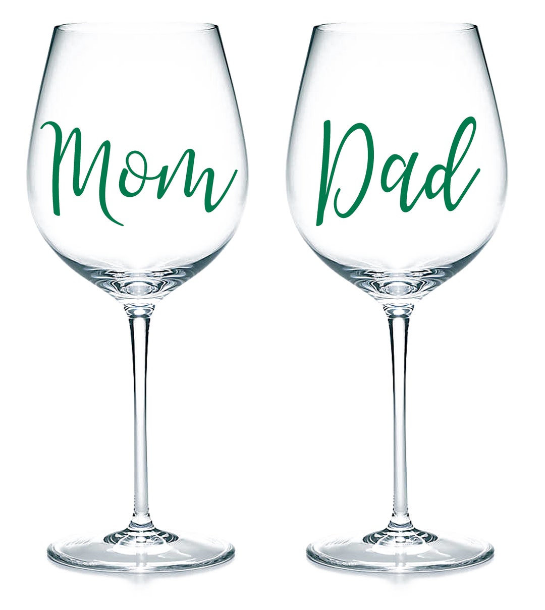 Mom & Dad - Vinyl Sticker Decal Transfer Labels for Glasses, Mugs. Gift ...