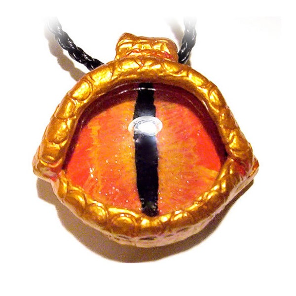 Large Gold dragon eye necklace