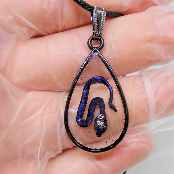 Indigo snake necklace