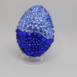 Light and dark blue jeweled egg