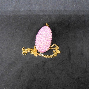 Pink Jeweled egg necklace