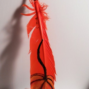 Fall pumpkin  wire wrapped feather painting