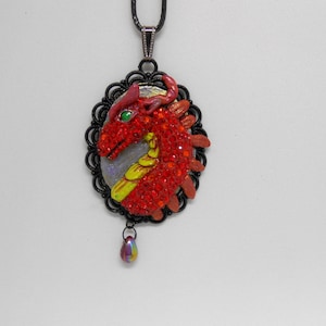 Red Diamond dragon necklace .