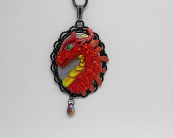 Red Diamond dragon necklace .