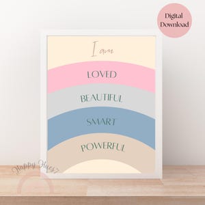 Poster di affermazione positiva: decorazioni per la sala giochi e la scuola domestica (download digitale)