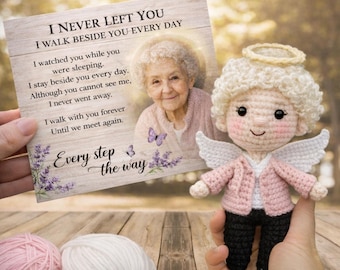 そっくり人形、カスタムかぎ針編み人形、パーソナライズされたメモリアルエンジェル人形、お母様おばあ様の死を悼む贈り物、思い出の品