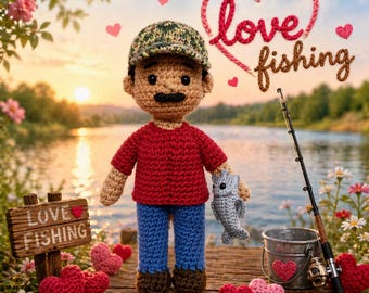Muñeco personalizado para papá a partir de una foto, regalo personalizado para el Día del Padre, regalo de cumpleaños para papá, regalo hecho a mano con parecido a un muñeco, regalo para amantes de la pesca.