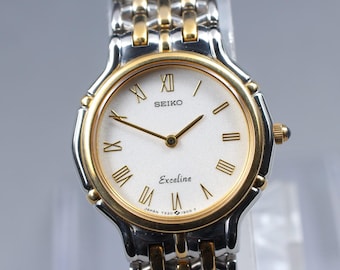 Vintage 90s Ladies Seiko Gold Plated Watch With Diamonds - Etsy