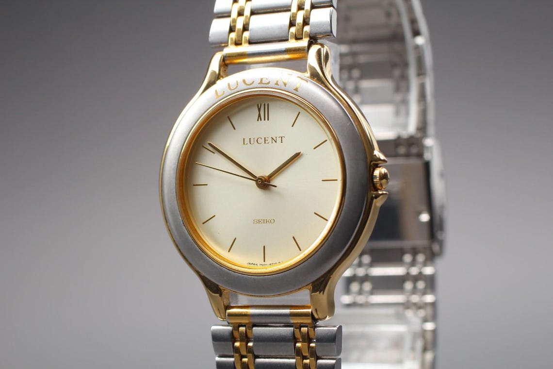 Seiko lucent 7n01-6160 gold men's watch vintage exc+5 new batt  from japan/ retro wristwatch classic style timepiece gift, photo 3 sur 5