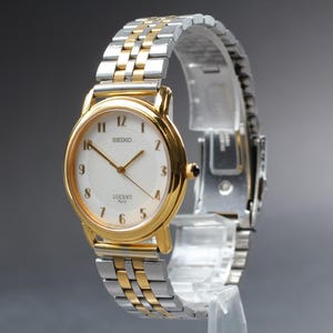 Seiko lucent paris 7n01-6750 gold unisex qz watch vintage 1995 exc+5 japan