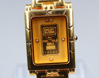 Genuine Credit Suisse Lady's/unisex Stainless Steel Fine Gold