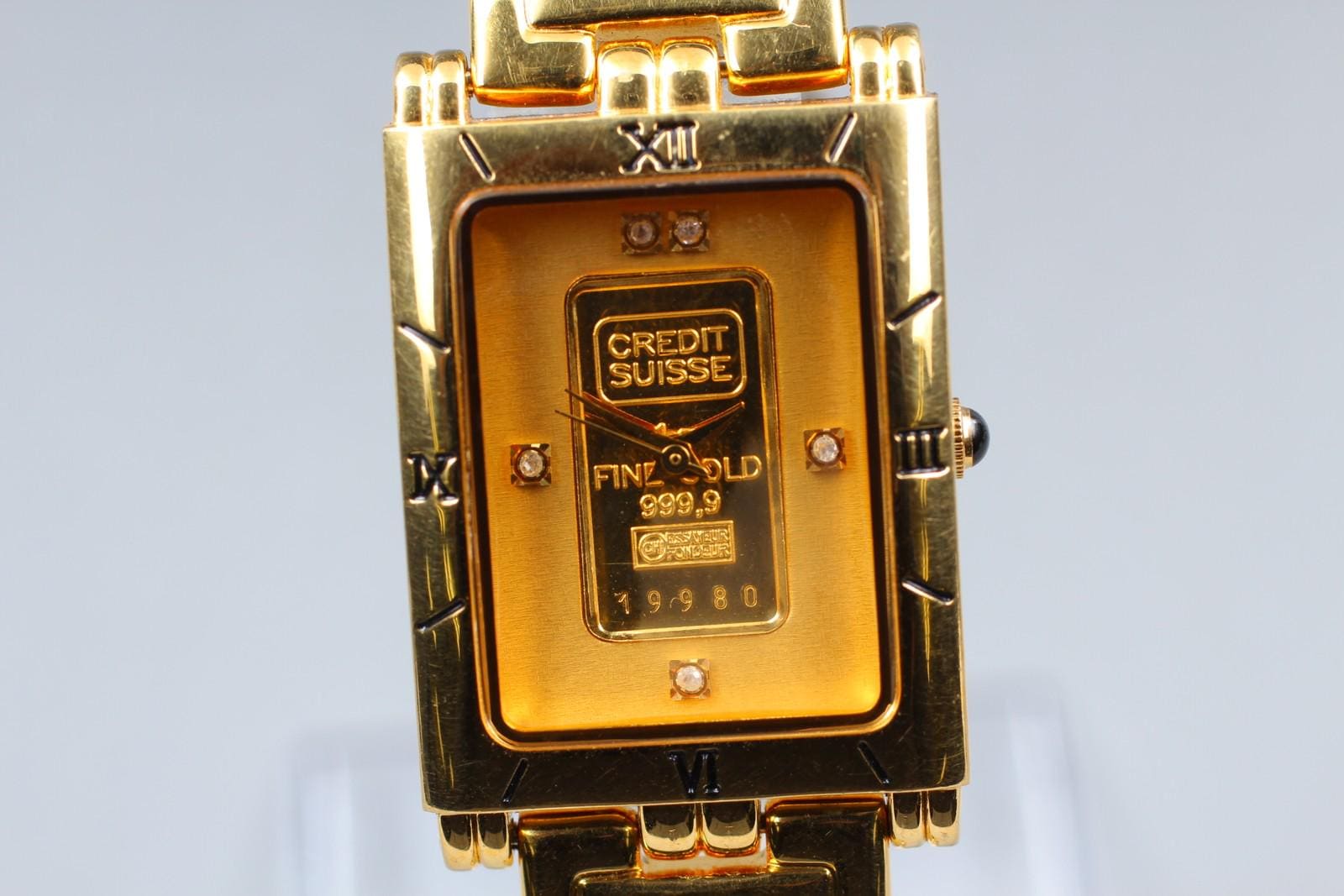 40) ELGIN USA CREDIT SUISSE FINE GOLD クォーツ レディース腕時計