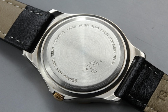 Seiko alba field gear sun & moon ivory mens watch v33… - Gem