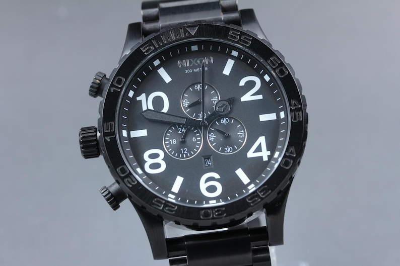 Nixon the 51-30 chrono "simplify" black chronograph mens watch vtg near mint image 2