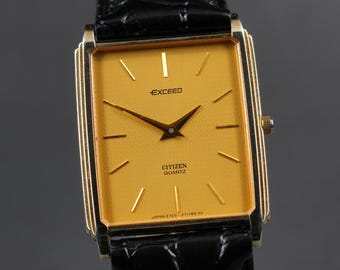 Vintage 1989 CITIZEN 6110-848381 Classic Men's Quartz Watch W Day