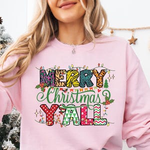 Merry Christmas Yall Sweatshirt,Merry Christmas Shirt,Retro Christmas Shirt,Holiday Shirt Gift,Christmas Family Shirt,Xmas Gift,Holiday Gift