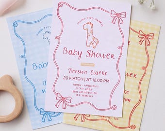 Editable Baby Shower Invitation | Modern Gender Neutral Design (Digital Download)
