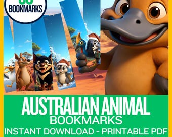 Printable Australian Animal Bookmarks: Kids Classroom Rewards + Christmas bookmarks (PDF + Canva Template)