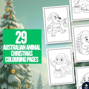 Australian Animal Christmas Colouring Pages (Instant A4 PDF Download)